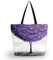 newplenty Strandtasche mit Reißverschluss, Einkaufstasche Faltbar, Große Wasserdichte Handtasche Damen Umhängetasche (lila Baum)