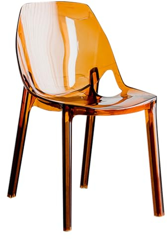 Sillas De Comedor De Acrílico Transparentes, Sillas De Cocina Modernas De Mediados De Siglo, Sillas con Respaldo Curvo para Comedor, para Estar, Recepción, Sala De Espera, Dormitorios(Color:Marrón