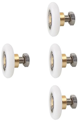 Leliafleury 4 Sets Shower Door Rollers 27mm Shower Doors Wheels Shower Doors Pulley Replacement Roller Runner Wheel for Bathroom Glass Door