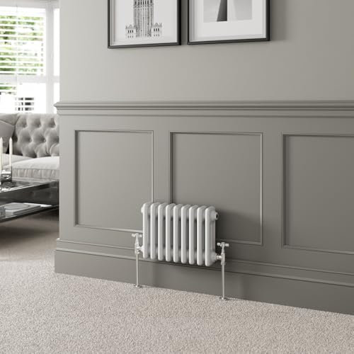 DuraTherm® 300 x 425mm White Traditional Horizontal Designer Radiator Triple Column Colosseum Cast Iron Style Central Heating Panel Radiators Rad