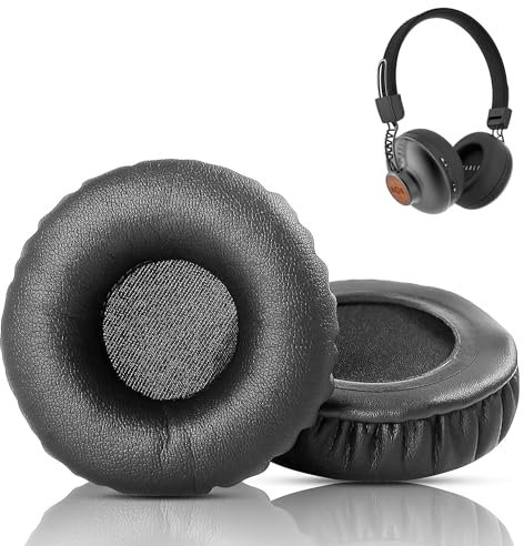 HAIZEEN Replacement for Earpads House of Marley Positive Vibration 2 Headphone（Black） Ear pads Cushion (Protein Leather/Memory Foam)