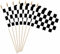 LUSEOAN Lot de 20 drapeaux à carreaux noirs et blancs - 12,7 x 20,3 cm - Petits drapeaux de Formule 1 - Pour voiture de course de F1