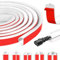 Kabelkanal Weiß Selbstklebend Kabel Verstecken Wand Kabelbrücke Boden D14mm x 2M Klein Kabelabdeckung Halbrund Kabelschacht Fußboden PVC Flexibler Bodenkanal Flach für Kanalschutz
