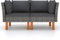 TJROO Terrassenmöbel Ecksofa 2 Stück mit anthrazitfarbenen Kissen und Beinen aus Holz Sitzgruppe Gartensofa für den Außenbereich aus Polyrattan und Massivholz Eukalyptus