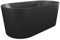 Vente-unique-Freistehende Badewanne - gerippt - Acryl - Schwarz matt - 230 L - 170 x 80 x 58 cm - ALIENA