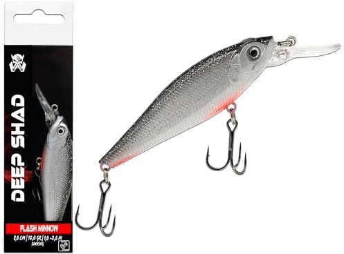 Wild Devil Baits Deep Shad Wobbler Deep Runner Hardbait Kunstköder Raubfisch Köder Angelköder (Flash Minnow)