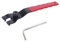 Adjustable Angle Grinder Spanner, Universal Angle Grinder Spanner Key Adjustable Pin Wrench with L-Shape Hex Key (Red)