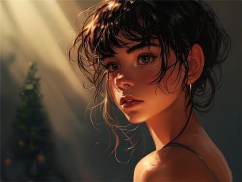 Anime Girl Diamond Painting Erwachsene, 5D Diamond Painting Bilder Kinder, DIY Diamond Painting Vollbohrer Diamanten Malerei Stickerei Set, Weihnachten Geschenke Home Wand Decor 30x20cm B-6889