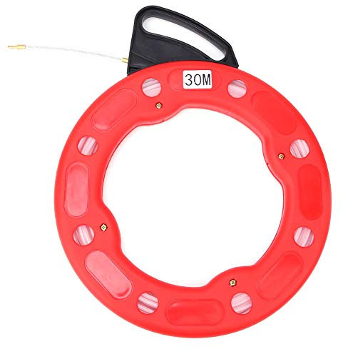 Baxnore Fish Tape, Fiberglass Nylon Cable Puller, Shock Resistant Wire Pulling Tools, Electrical Wire Pull Tape, Fish Tape Storage Case for Electrical Wiring