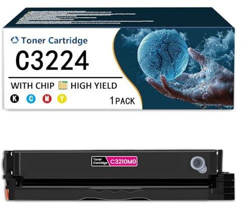 CMADJT C3224/MC3224 Tonerkartuschen-Set C3210K0 C3210C0 C3210M0 C3210Y0 Kompatibel für Lexmark C3224 MC3426 MC3326 C3326 C3426 MC3224 Drucker (mit Chip),M-1500 Pages