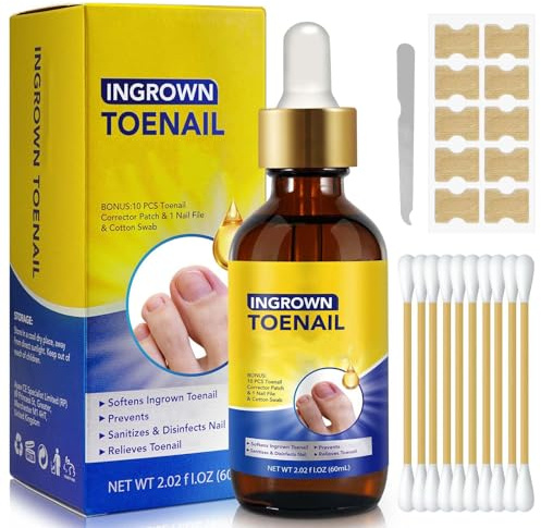 Ingrown Toenail Treatment - Nail Growth Treatment Extra Strength - Ingrowing Toenail Kit Paronychia Relief Drop - Toenail Softener Pain Reliever with Nail File
