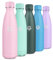 Gourde Métal 500ml, Gourde Isotherme Réutilisable en Inox, Bouteille d'eau Double Paroi sans BPA, Bouteille Isotherme Étanche pour Sport, Bureau, École, Yoga, Camping, Randonnée, Voyage, École