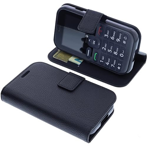 foto-kontor Case Compatible with Doro Leva L10 Protective Case, Black Book Style Case, Mobile Phone Protective Case, Book Wallet, Mobile Phone Case Cover, Flip Case, Stand Mobile Phone Case