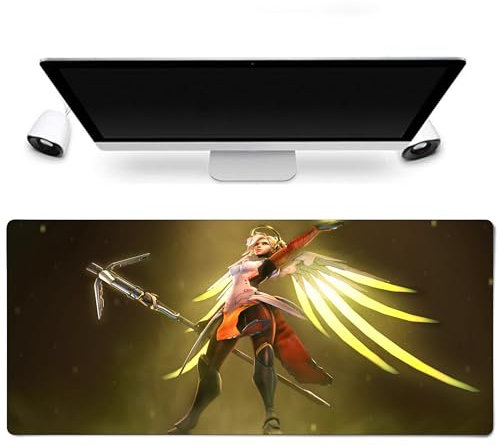 Grand Tapis de Souris Overwatch 900x400mm – Illustration Overwatch Team, Surface Lisse, Base Antidérapante, Durable