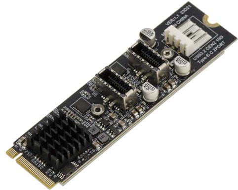 KALEA-INFORMATIQUE USB-Controller-Karte im M2 PCIe M Key-Format 2 USB3.2 Gen 2x1 10G Typ E mit ASM3142-Chipsatz