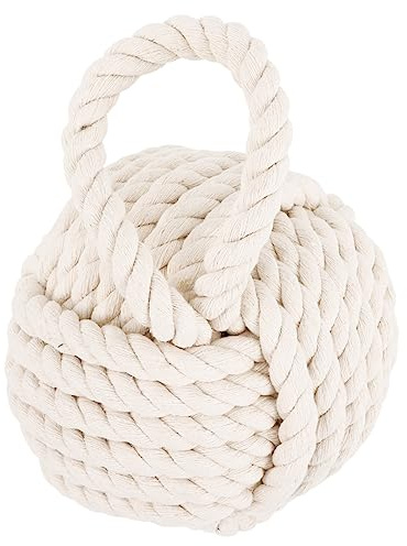 Operitacx Cotton Linen Door Stop Ball Weighted Knot Door Blocker for Home and Restaurant Decor