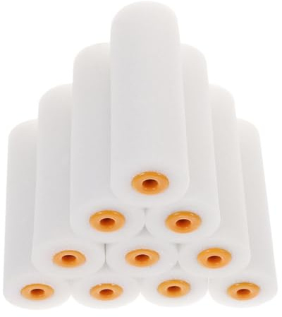 Lurrose 10 pcs Low-Density Sponge Paint Roller Covers Replacement Sleeves for Wall Painting Home Decoration Soft Plastic Material