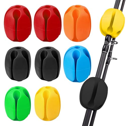 quyueug 8er Set Angelrutenhalter - Rutenhalter für Boot/Auto/Strand & Brandung | Rod Pod Alternative | Rutenband mit Rutenschutz | Angel zubehör