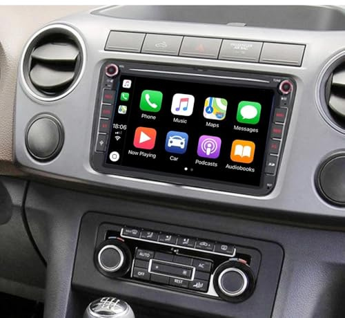 Doppel Din Autoradio für VW Amarok 2011-2016, 7 Zoll Touchscreen IPS Car Display mit Wireless Carplay Android Auto Bluetooth DSP GPS Navi Android 14 WiFi Rückfahrkamera Mirror Link FM/RDS SWC 2+32G