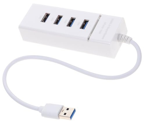 Répartiteur USB 3.0 4 Ports Abs Compact pour Clavier et Souris | Blanc, 1 Pièce, Plug And Play, Format Léger, Transfert de Données, Usage Maison et Bureau