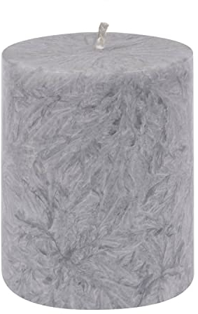 Bütic GmbH Stumpenkerzen Stearin durchgefärbt Ø 64mm - Stearin-Kerzen mit 27h-50h Brenndauer, geruchsneutral und rußarm in vielen, Farbe:Grau, Größe:75mm hoch