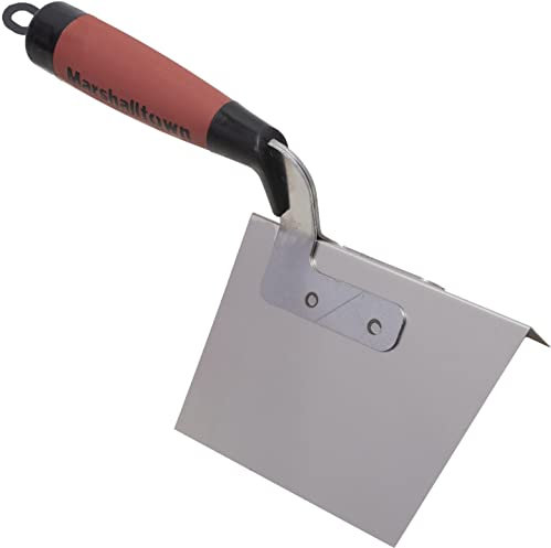 Truelle d'angle extérieur Marshalltown avec poignée DuraSoft, truelle en acier inoxydable, pour le placoplâtre et le plâtre, dimensions : 127x95 mm