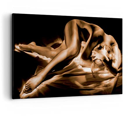 ARTTOR Bilder auf Leinwand 120x80cm Wandbild Menschen - 0349 | Modell Frau Akt Groß XXL Wanddekoration Wohnzimmer Schlafzimmer Küche Wanddeko Wand Kunstdruck Wandkunst Wall Decor ARTTOR
