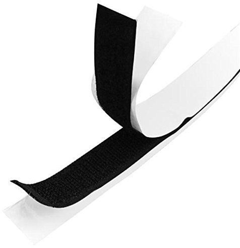 Unbekannt 10 m 10 mm Breit Klettband Selbstklebend in Schwarz oder Weis (Schwarz)
