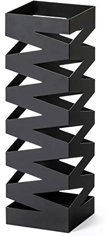 Mango Steam Metall-Gehstock, quadratisch, hoch, 50,8 cm, Schirm, Gehstock, Geschenkpapierhalter, Ständer, Regal-Organizer (Zick-Zack-Schwarz)