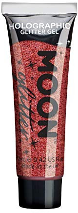 Holographic Face & Body Glitter Gel by Moon Glitter - 12ml - Red - Glitter Face Paint