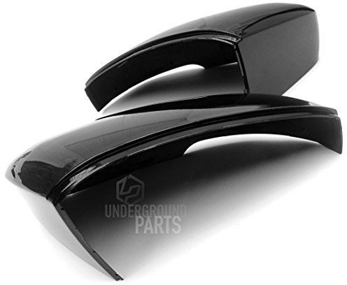 UNDERGROUND PARTS Pair Left Passenger Nearside & Right Offside Drivers Side Side Door Wing Mirror Covers Caps Casing Gloss Black