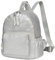 VASCHY Rucksack für Damen, Mini-Rucksack, PU-Leder, wasserdicht, modisch, kleiner Rucksack, lässig, Reiserucksack, silber, Mini, Klassisch