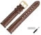 MARBURGER Uhrenarmband 20mm Leder Braun Gold Hai Prägung Mit Naht - Montage Set 4632032000220
