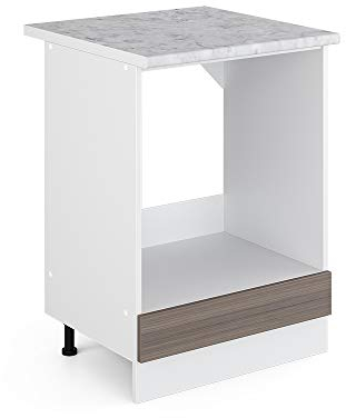 Vicco Meuble pour Four R-Line, Gris/Blanc, 60 cm, PT Marbre