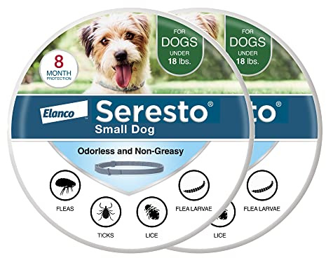 Seresto Small Dog Vet-Recommended Flea & Tick Treatment & Prevention Collar for Dogs Under 18 lbs. | 2 Pack