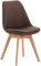 CLP Esszimmerstuhl Linares Kunststoff I Stoff I Samt I Cord I Lederoptik I Lehnstuhl Mit Holzgestell, Farbe:braun, Material:Stoff