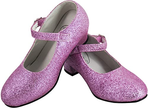 Gojoy shop- Zapato con Tacón de Danza Baile Flamenco o Sevillanas para Niña y Mujer,5 Colores Disponibles (P- Rosa Clara, 25)