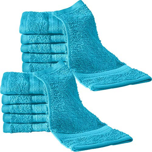 REDBEST Seiftuch 12er-Pack Chicago türkis Größe 30x30 cm - saugstark, strapazierfähig, ideal für Reisen, Sport (weitere Farben)