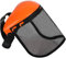 Wination - Cappello rigido per casco di sicurezza con visiera a rete integrale, protezione per il viso per la registrazione di decespugliatore, protezione forestale a rete, rosso