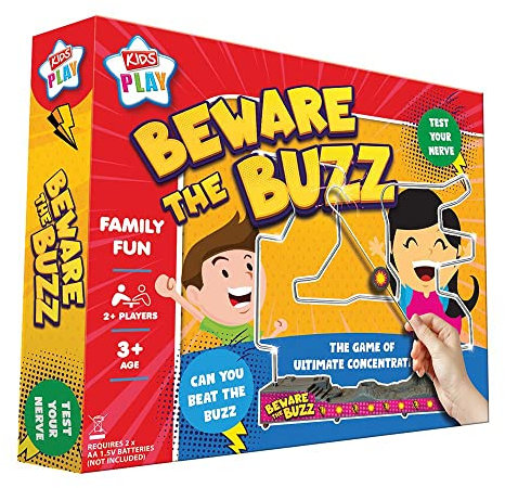 Kids Play - Beware Of The Buzz - Cool & Fun Family Games - Board Games - 2+ Player Games - Ages 3+ - Fun And Exciting Family Games - Test Your Nerves - AA Batteries Required
