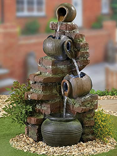 Easy Fountain Flowing Jugs Water Fountain with LED Lights, Poly-resin, Various, One Size