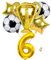 Jxuzh Fussball Geburtstag Fußball Party Deko Zubehör Fußball Geburtstagsdeko Jungen Luftballon 6. Geburtstag Junge Soccer Party Fußball Ballons Deko Stern Ballon Golden Fußballfan Kindergeburtstag