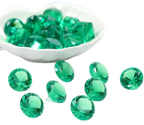 Duories 120 Stück Acryl Diamanten Dekosteine,Acryl Diamant Edelsteine Streudeko Tischdeko Acrylschmuck für Hochzeit Geburtstag Weihnachten Party Vasenfüller Piratenparty Schatzsuche Dekoration,Grün
