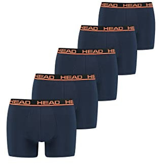 HEAD Herren Men's Basic Boxers Boxer Shorts 5 er Pack, Farbe:003 - Blue/Orange, Bekleidungsgröße:XXL