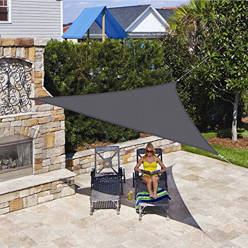 Toldo Vela Impermeable Exterior Terraza, Triangular Rectángulo 3x4x5m, Toldos Velas de Sombra para Patio Jardin, Tela Oxford Resistente, 95% Protección Rayos UV, para Jardim Pérgola - Gris