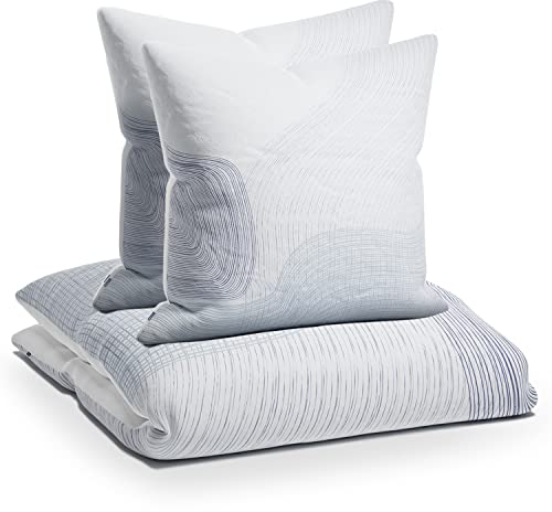 sleepwise Bettwäsche 155x200 Sommer Bettwäsche 3tlg - ÖKO-TEX, Traumhaft Weich, Atmungsaktiv, Bügelfrei & Knitterfrei, Bettbezug Set aus gebürsteter Mikrofaser mit 2X 80x80 cm Kissenbezüge