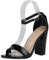 VAN HILL Damen High Heels Sandaletten Blockabsatz Schuhe Party Absatzschuhe Lack Kunstleder Riemchensandaletten 202683 Schwarz Lack 38
