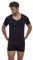 FALKE Herren Unterwäsche Daily Comfort Multipack Deep V Neck M S/s Ts Baumwolle atmungsaktiv 2 Stück, Schwarz Black 3000, 3XL