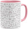 OM3® witzige Kaffeetasse mit Brüsten Titten Kaffee-Tasse Brüste-Muster Doodle | Keramik Becher | 11oz 325ml | Rundumdruck | Rosa