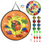 Dartscheibe Kinder, 66 cm Dartboard Wurfspiel für Kinder, Faltbares Dartspiel mit Dinosaurier Tier Motiven, Wurfscheibe Partyspiele für Erwachsene und Kinder, Safe Outdoor Indoor Spielzeug Geschenk